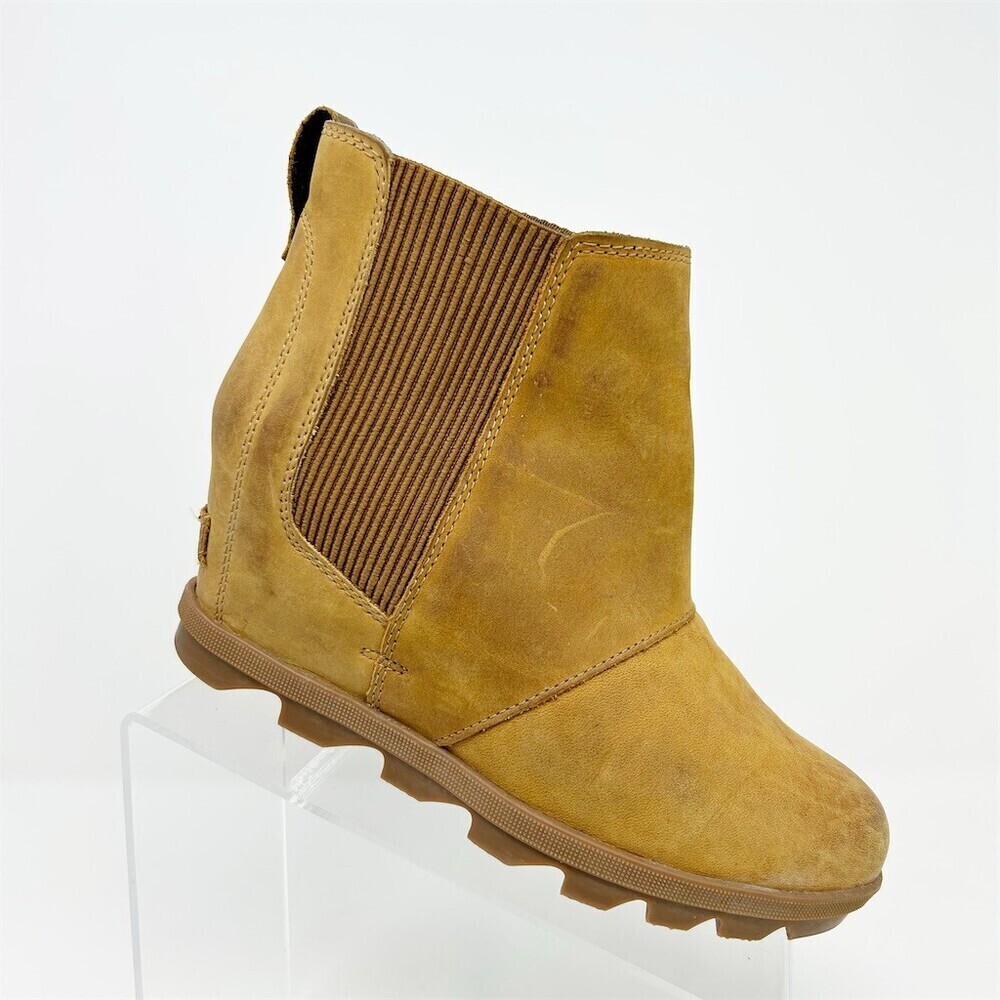 Sorel Joan of Arctic Wedge II Chelsea Boots Womens Brown Ankle Waterproof Size 8